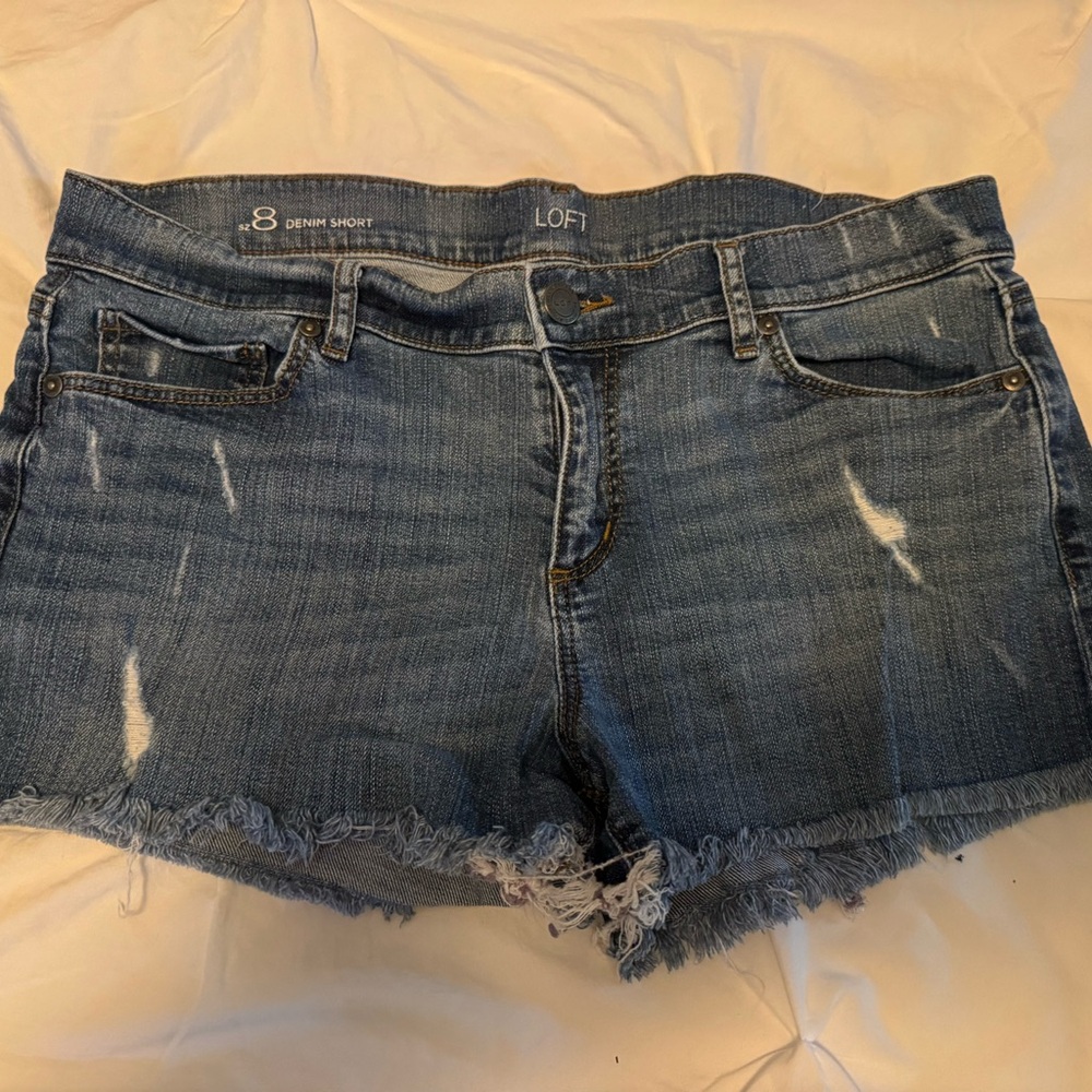 LOFT Women's Blue Denim Shorts Size 8